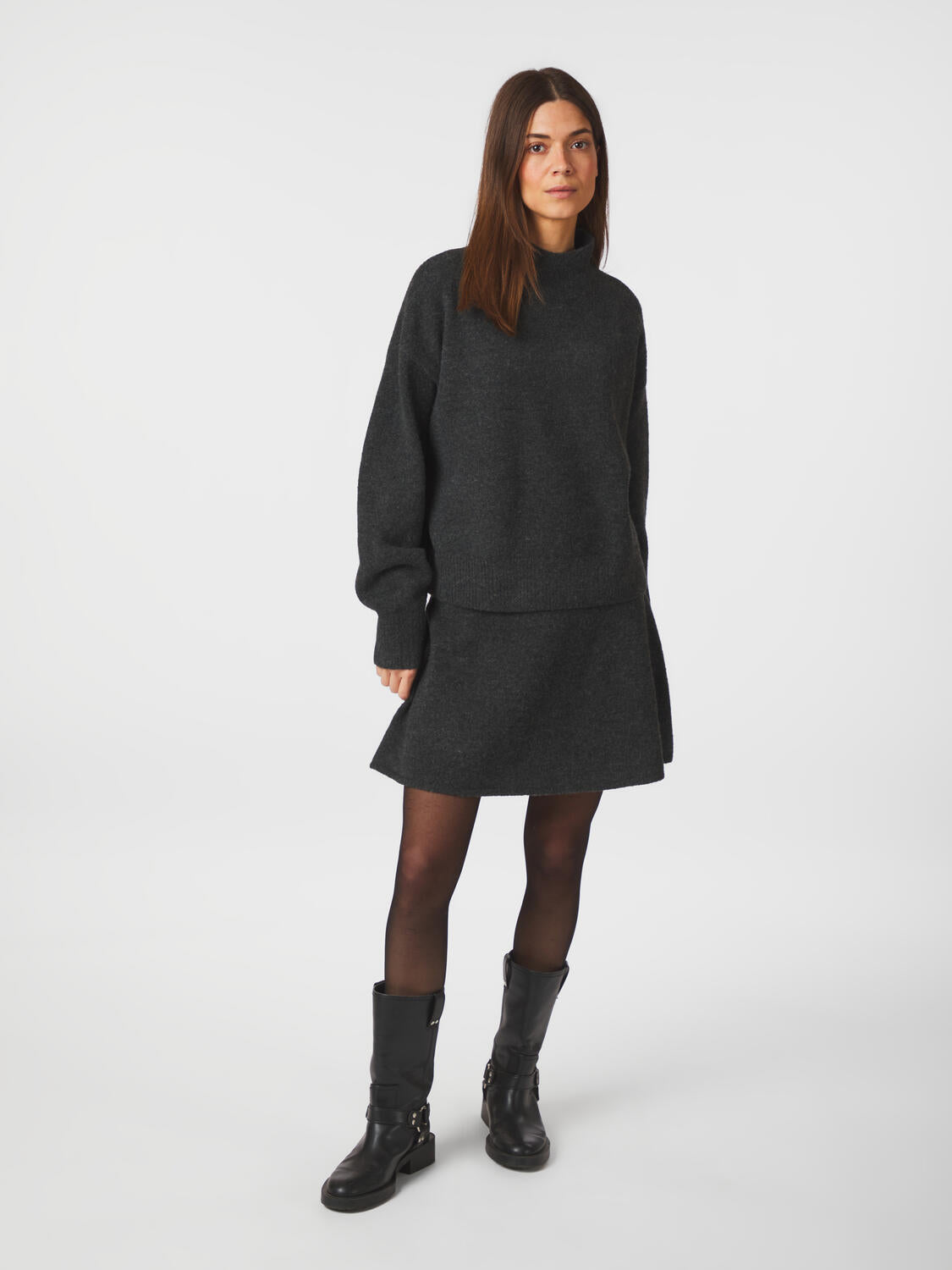 Paulina striktrøje - Antracit